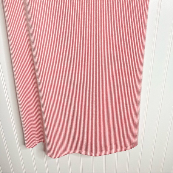 Wandering Dreams Medium Striped Shift Dress Pink & White Beach Coverup Ties Soft - Picture 6 of 9
